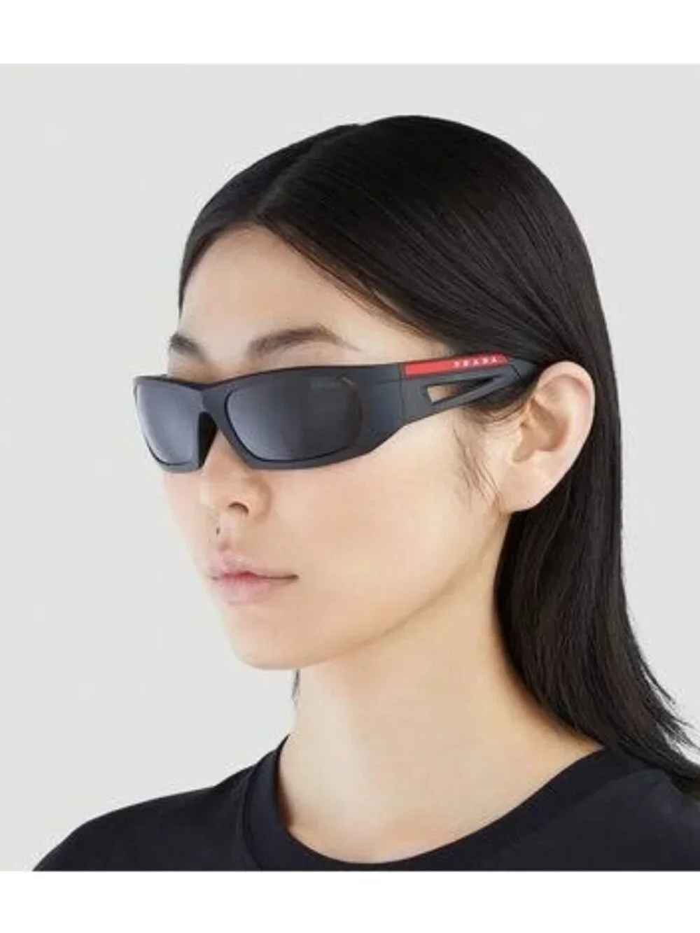 Prada Linea Rossa PS02YS 1BO06F Unisex Black Gray Sport Sunglasses Authentic NEW
